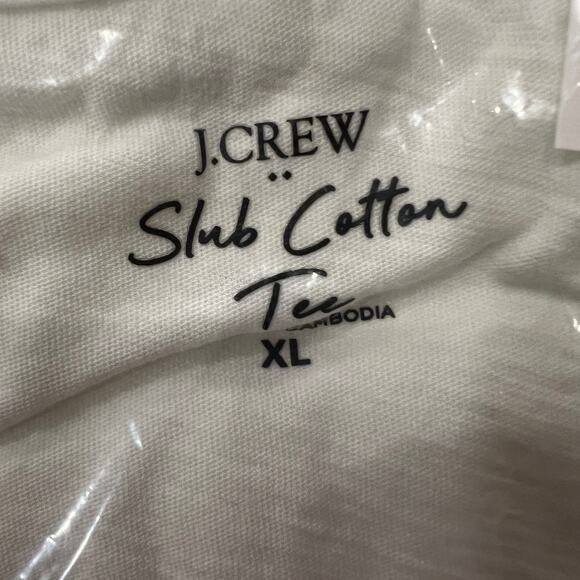 NWT J. Crew White Long-Sleeve Vintage Slub Cotton V-Neck Tee - SIZE XL - Picture 5 of 9